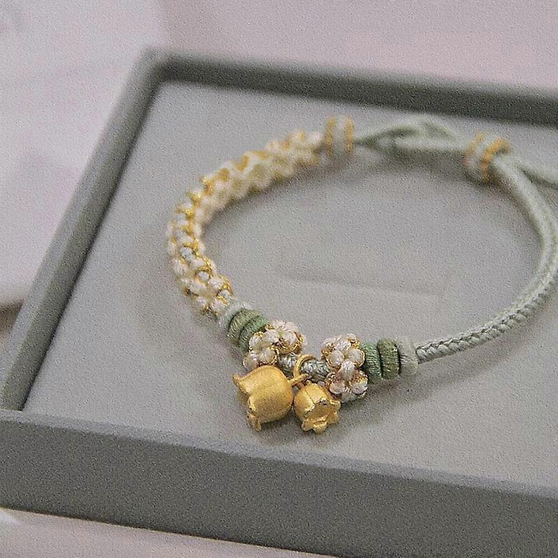 Handmade Braided Bangle Charm Cute Bracelet With flower