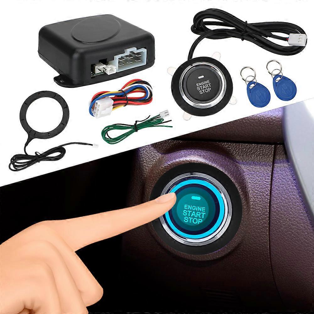 One Start Car Key Systems Key blade Stop Button less Entry Starter Antitheft System Entry Ignition Starter Switch 12V  Alarm Engine Push Button