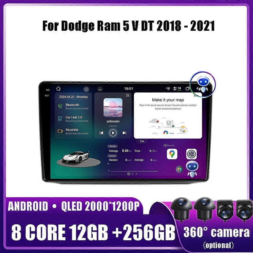 Android 14 For Dodge Ram 5 V DT 2018 ~ 2021 Car Multimedia Player Head Unit Stereo GPS Navigation BT WIFIcar accessories tools WQ4076