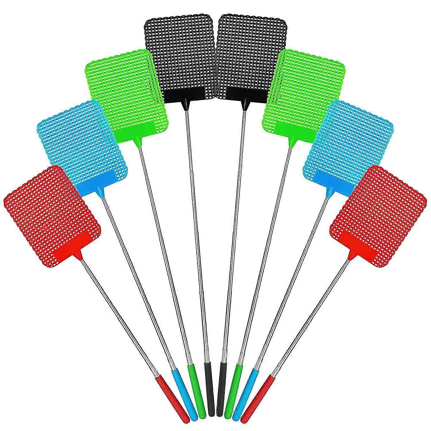 8 Pieces Extendable Fly Swatter, Extra Large Paddle Surface, Manual Pest Control with Durable and St