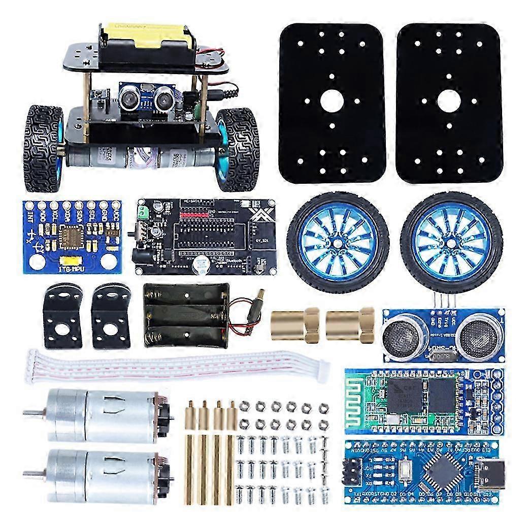 Two-Wheeled Robot 3.0 Balance Car Kit Robot Car Kit Ultrasonic Obstacle Avoidance Follower Kit Children's Toys