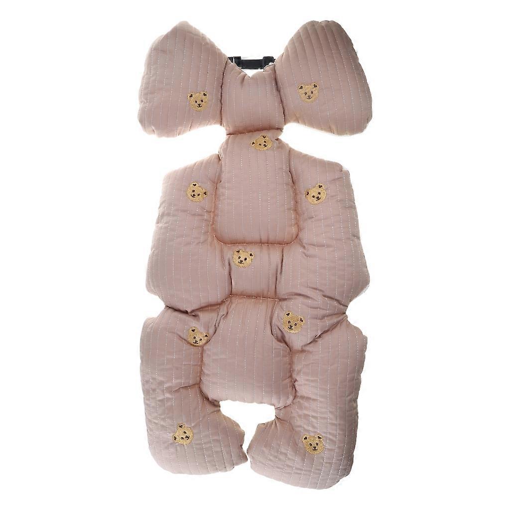 Baby Stroller Cushion Embroidered Bear Universal Insert for Enhanced Comfort