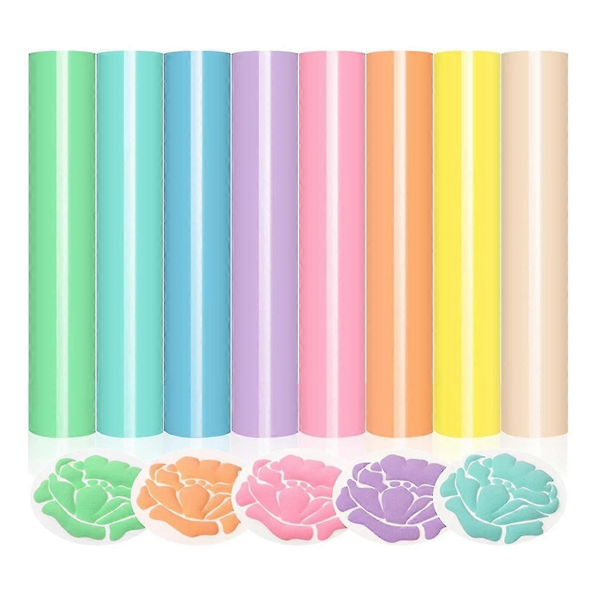 نفخة الفينيل نقل الحرارة -8 ألوان 3D نفخة HTV نقل الحرارة الفينيل 30X25Inch الباستيل الملونة منتفخ الأشعة تحت الحمراء