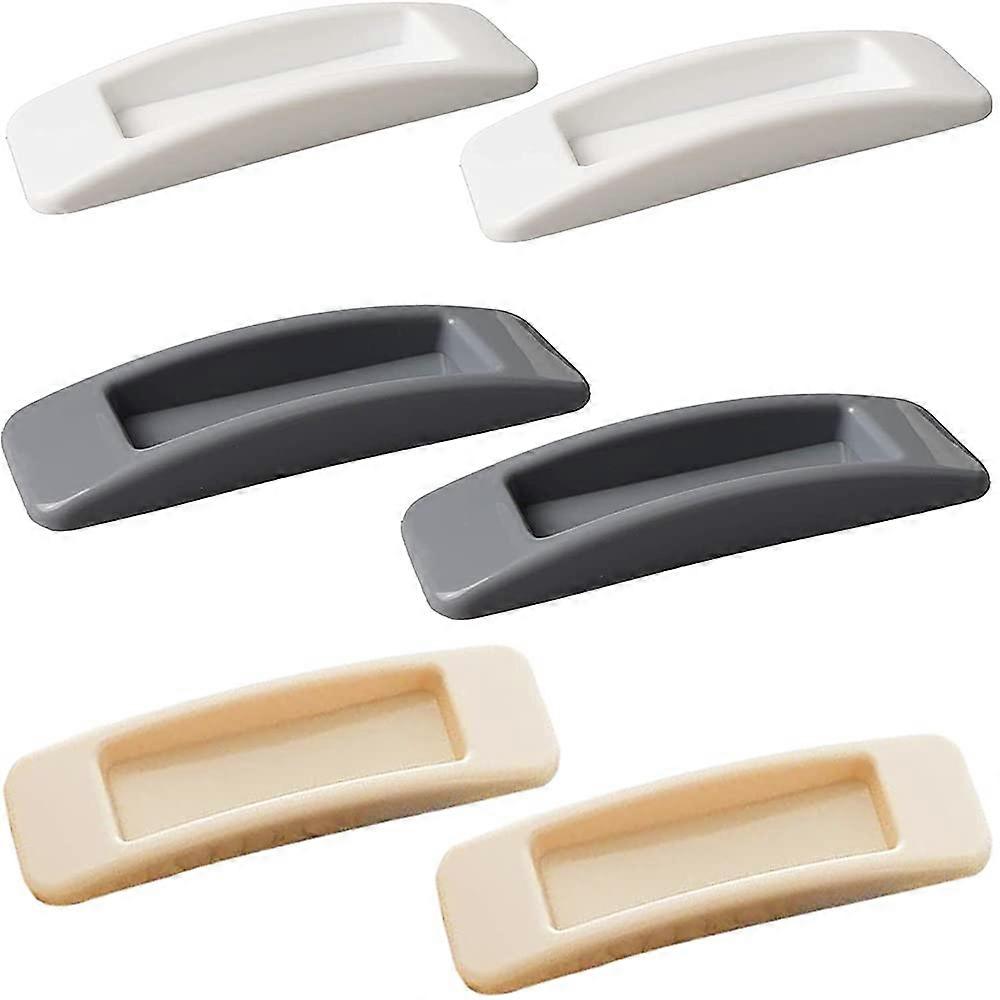 Pack of 6 Self-Adhesive Handles, Multi-Purpose Plastic Self-Adhesive Drawer Handles3 Color