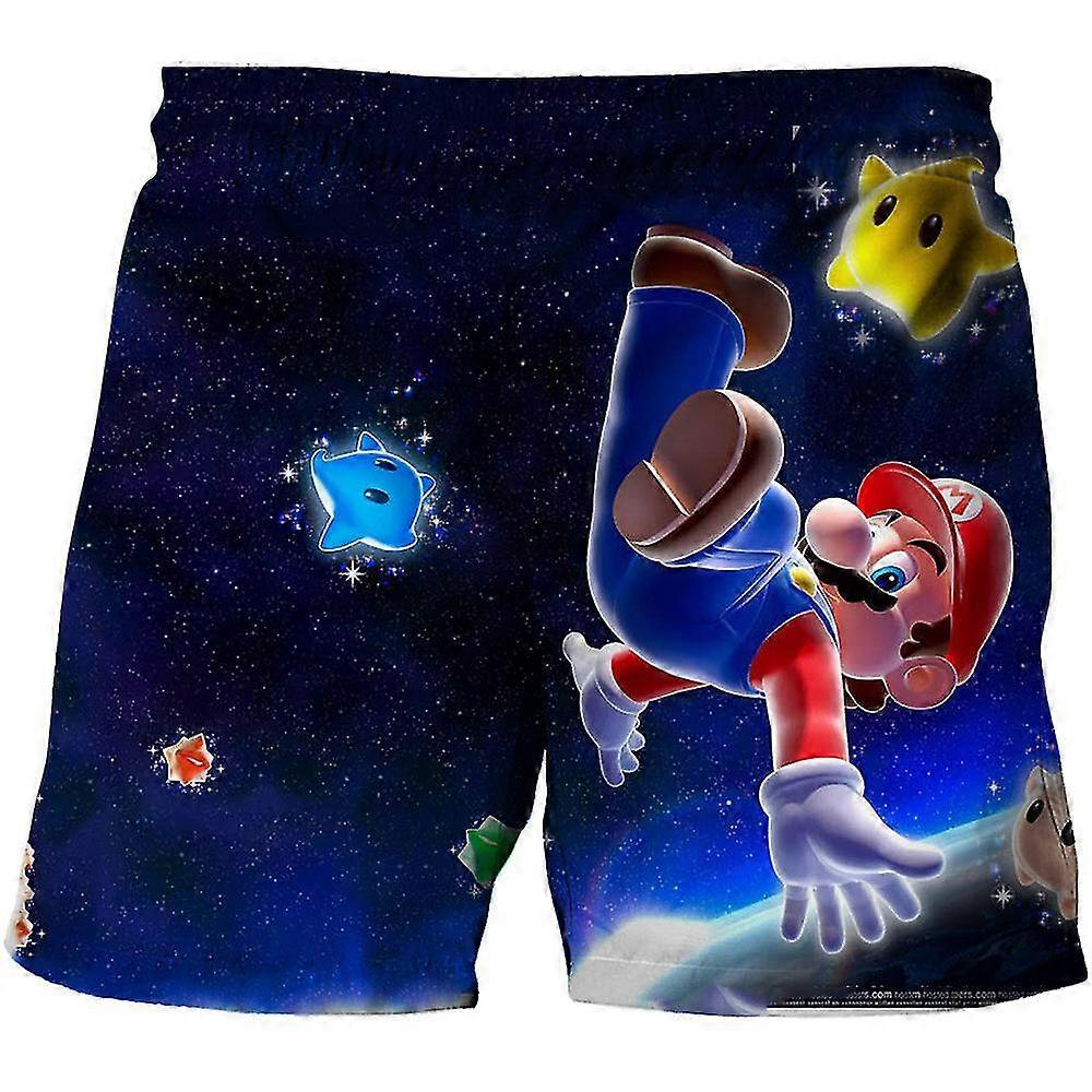 Barn Pojkar 3D Super Mario Bro Badshorts Badbyxor Badkläder Sommar Strandsemester Pool Surfskola Mesh