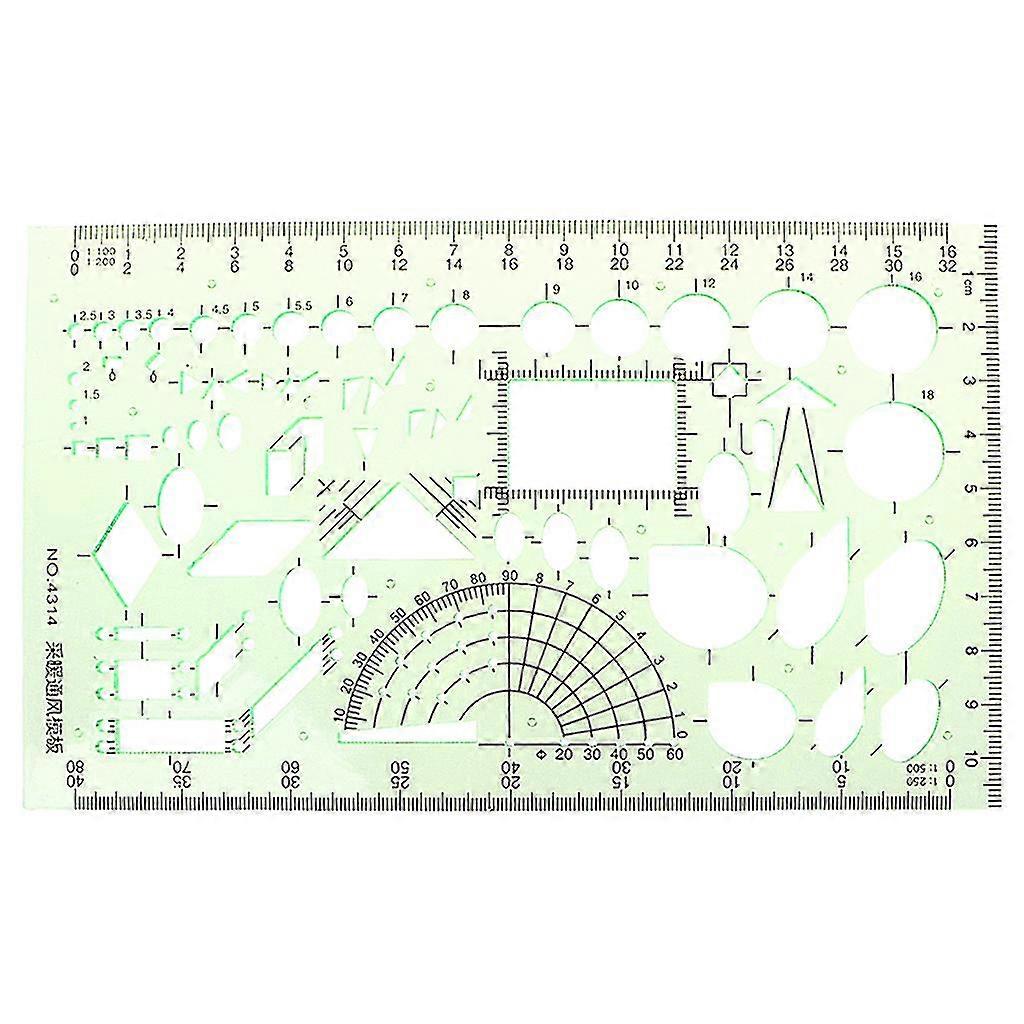 Rectangle Circle Shape Geometric Drawing Tool Template Ruler Student Stationery