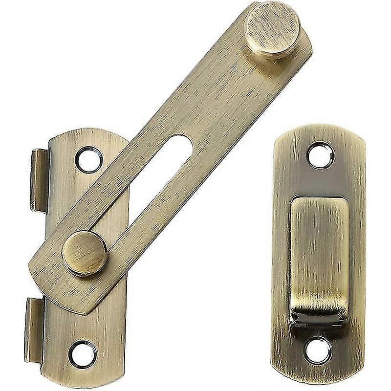 Sliding Door Latch Door Lock Toggle Latch Buckle Lock Bolt With Screws For Door, Window, Closet And Garden, Zinc Alloy Brushed Finish