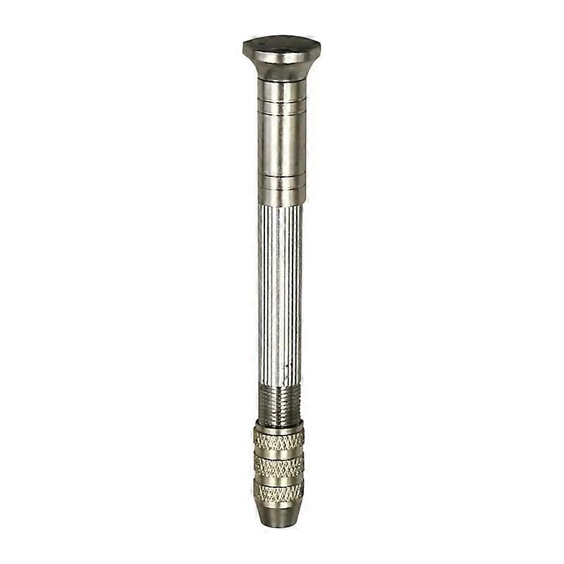 Mini Hand Twist Drill, Aluminum Alloy, Silver, Size 8.8cm x 1.4cm