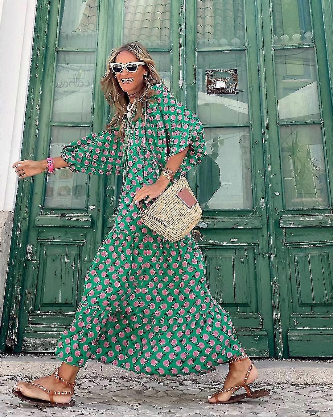 Abito da donna con paillette, lunghezza al ginocchio, scollo a V, linea