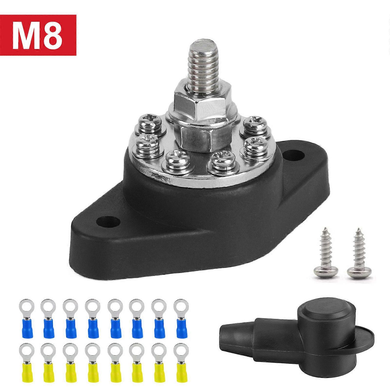 Heavy Duty Car power connector Bus Bar M10 M8 M6 Battery Terminal Block Stud with Protector 12V Distribution Stud for Truck RV Boat Camper