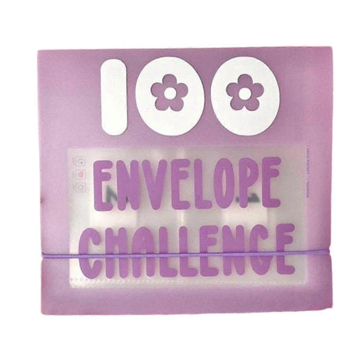 100 kuverter Binder, opbevaring ringbind til 100 konvolutter Challenge Kit, gave som udfordring bog, A