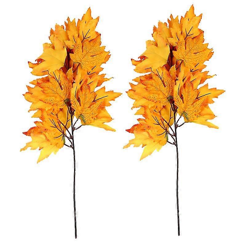 2pcs artificial maple shrubs novelty simulation thanksgiving maple leaf decors