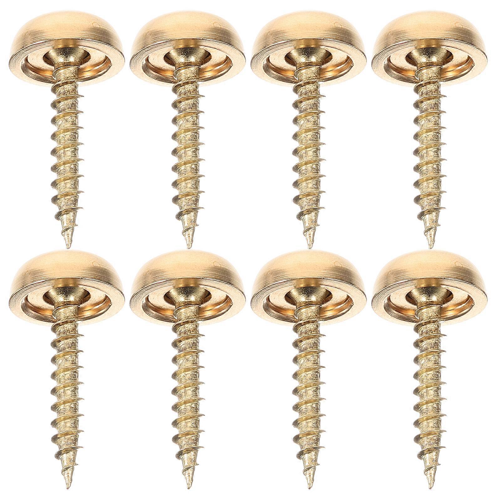 8pcs Decorative Caps Cover Nails Fasteners Mirror Screws Brass Screws with Caps