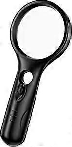 ZK-Magnifying Glass with Illuminated Reading Loupe with 3 High Definition LEDs and Lightweight Dual Magnifier for Elderly Reading, Kids Hobby Observin