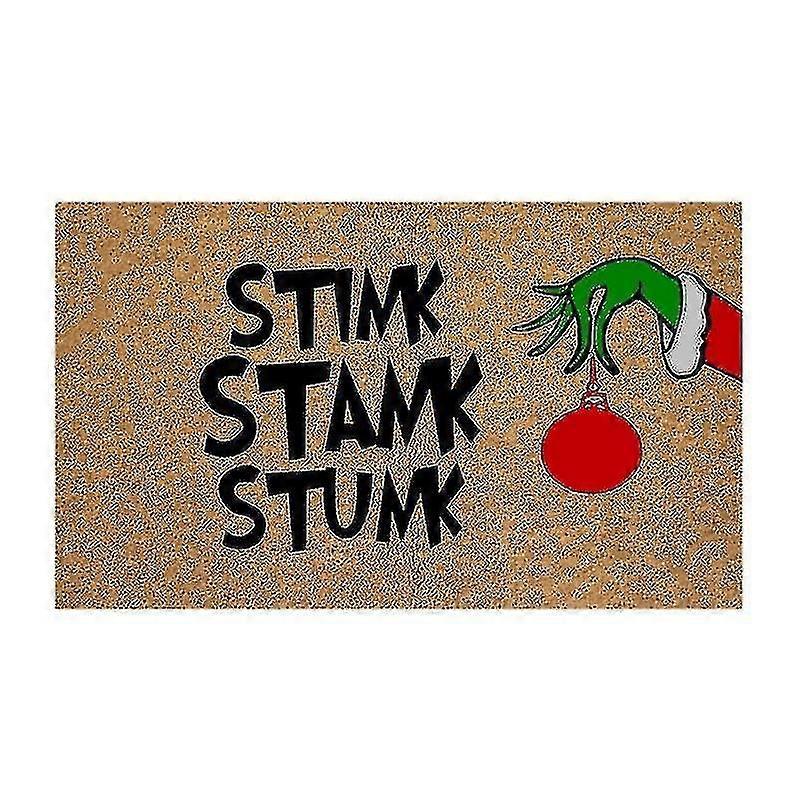 Christmas Doormat Rubber Entrance Rug Small Front Door Dust Removal Carpet Anti-slip Wear-resistant