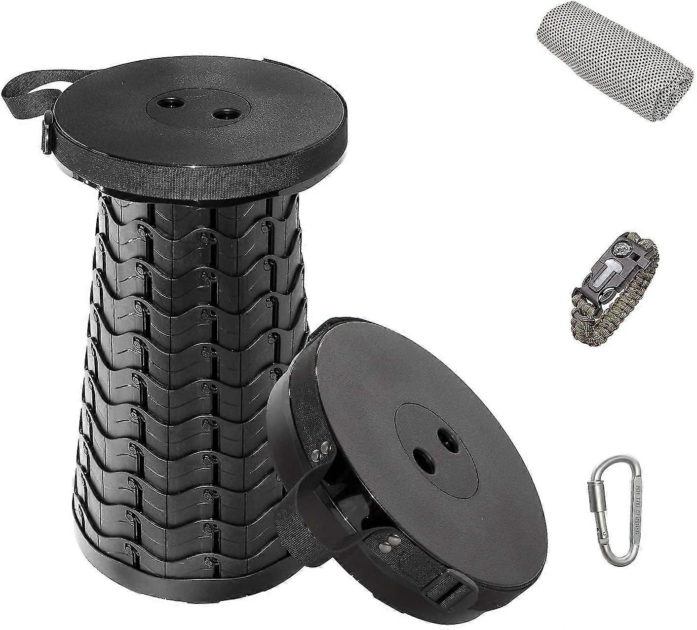 Portable Folding Stool, Upgraded Second Generation Telescopic Stool, For Kitchen Outdoor Hiking Fishing Garden Traveling, Max Load 210kg