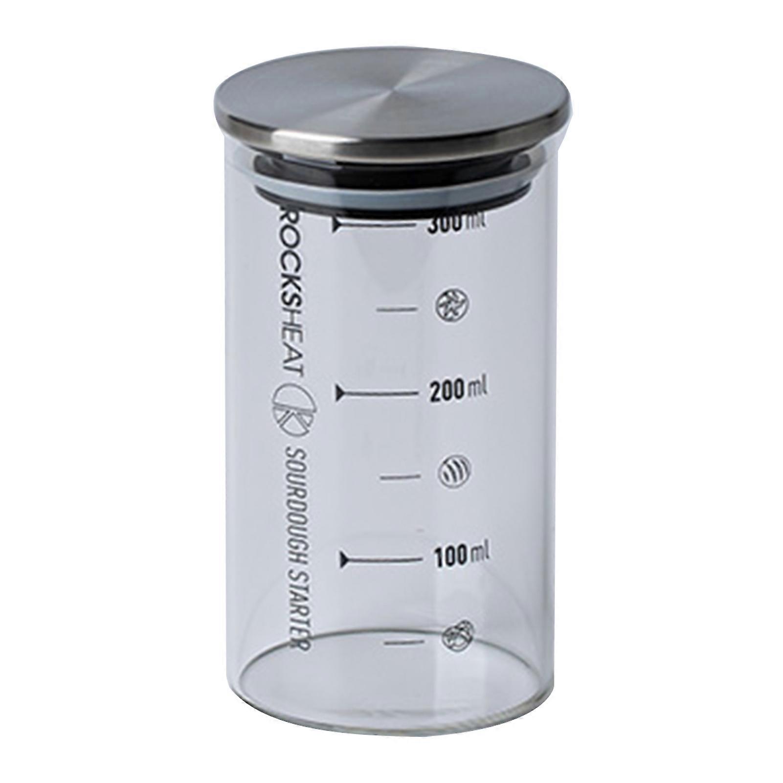 Home Fermenter mit Kalk Sauerteig-Gärglas Transparenter auslaufsicherer luftdichter Weithalsverschluss mit Deckel Sauerteig-Starterbehälter