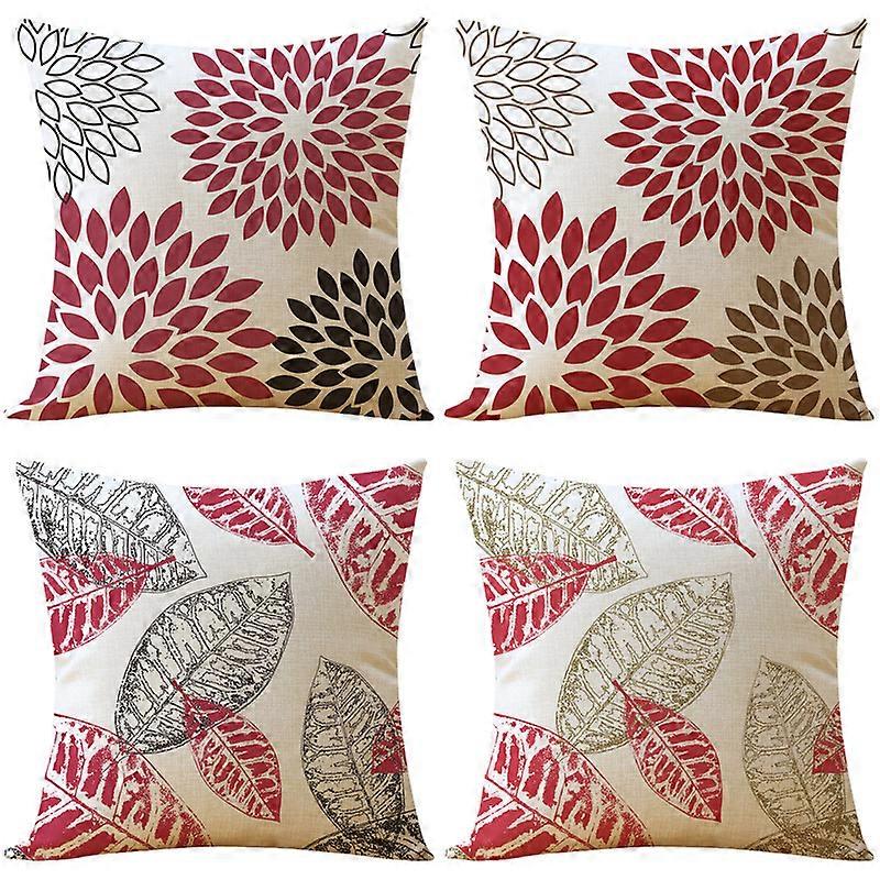 Set of 4pcs Decorative Throw Pillow Cases