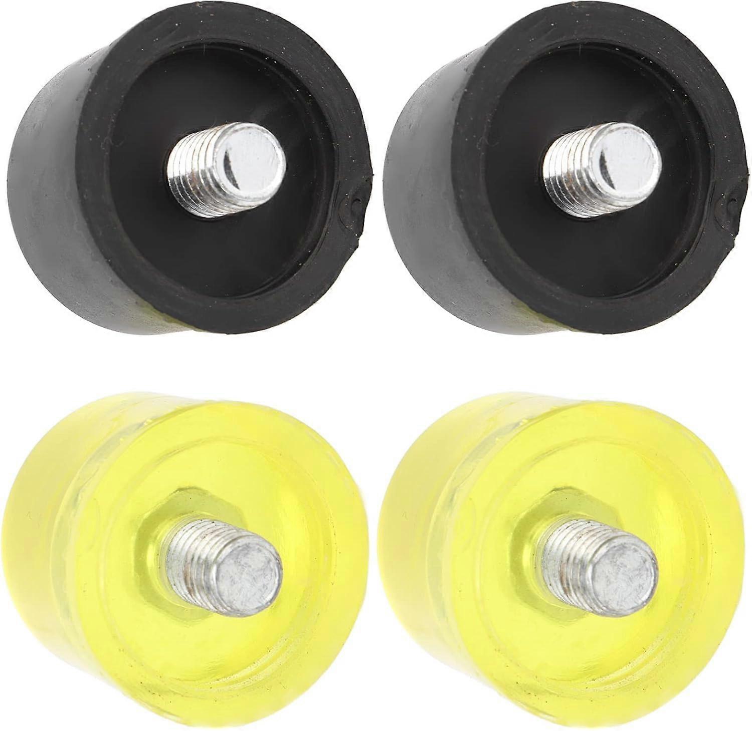 2 Sets Rubber Head Hammer Replacement Tips Mallet Accessories Set Rubber Mallet Hammer Yellow Black(35mm Diameter)