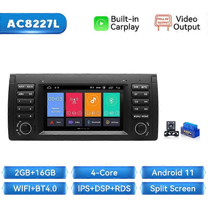 Sans fil Carplay Android 11 voiture DVD Radio pour X5 E53 E39 Multimédia Audio GPS Navigation Stéréo Unité principale 8Core DSP RDS IPS