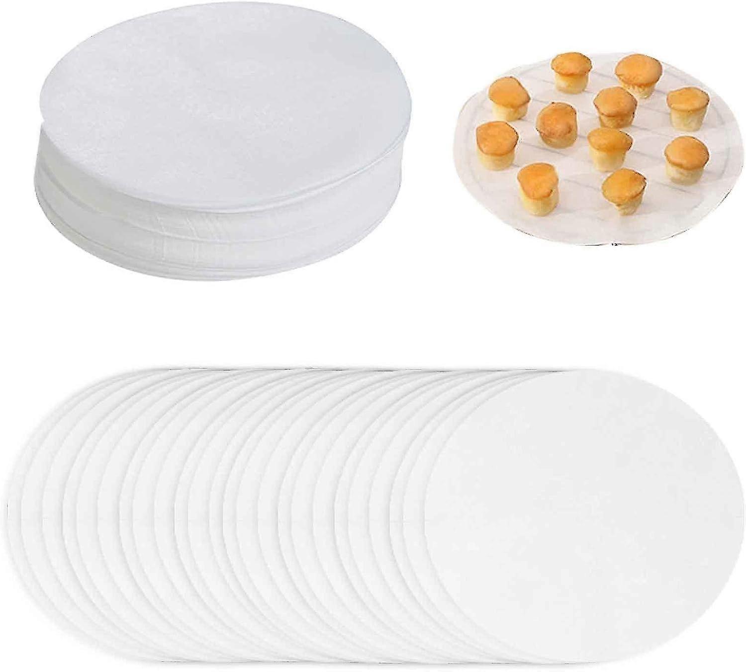 100 Pcs Round Parchment Paper, 26cm Baking Parchment Circles Rounds Non Stick Baking Parchement Paper Circles Sheets Greaseproof Baking Sheets Cake Pa