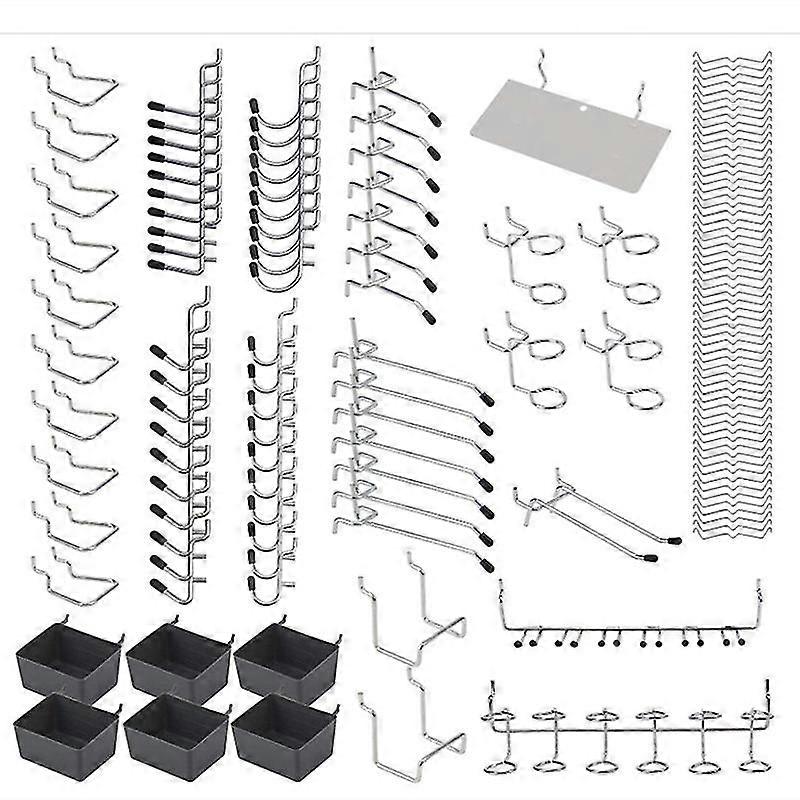 Pegboard Hooks Assortment, Plastic Bins, Peg Locks, For Organizing Tools,140pcs
