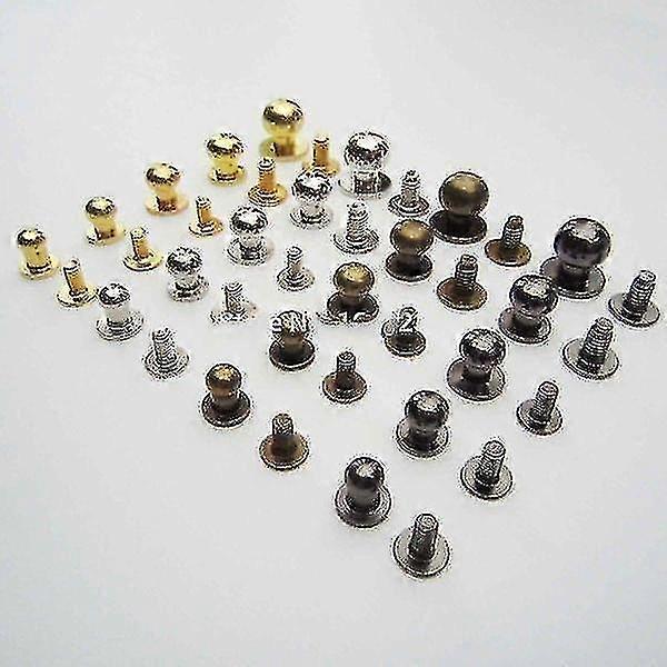 Solid Brass Round Head Stud Spot, Screwback Screw Back Leather Craft Bag Belt--