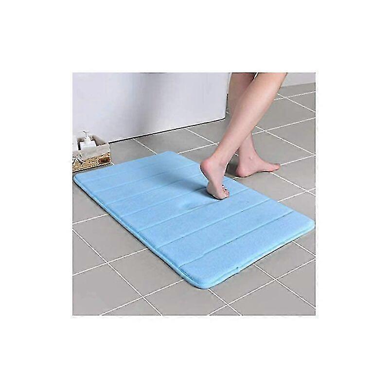 Memory Foam Bath Mat Set Non-slip Bath Mat Absorbent Ultra Soft Bath Mat Available Large 19.7" X 31.5" (blue)