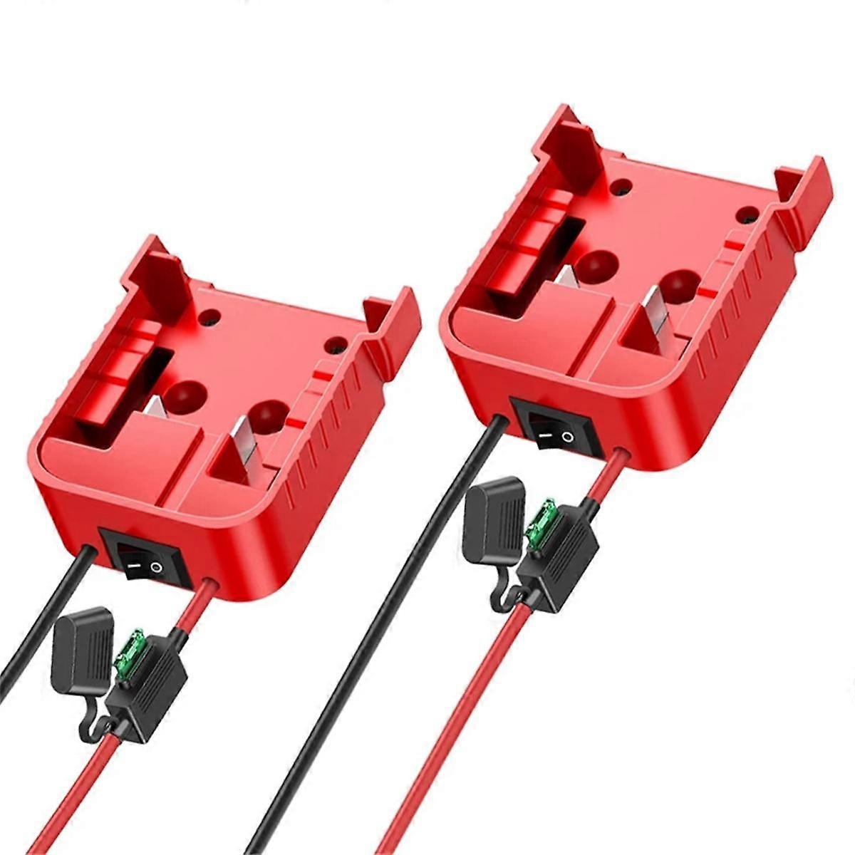 2PCS Power Wheels Adapter for 18V Lithium Battery DIY Battery Adapter with ON/OFF Switch & Fuse Wir
