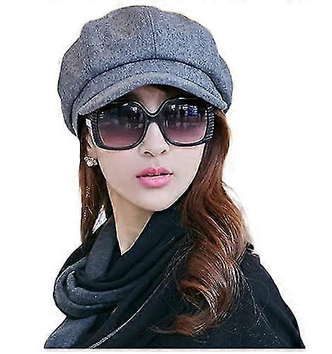Baker Boy Cap Hat For Women Girl Berets French Beanies Cap Hats 8-panel Warm Wool Newsboy Cap