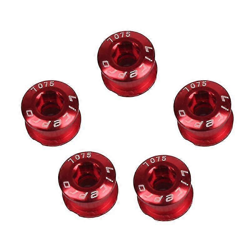 5pcs Bicycle Wheel Bolts Red