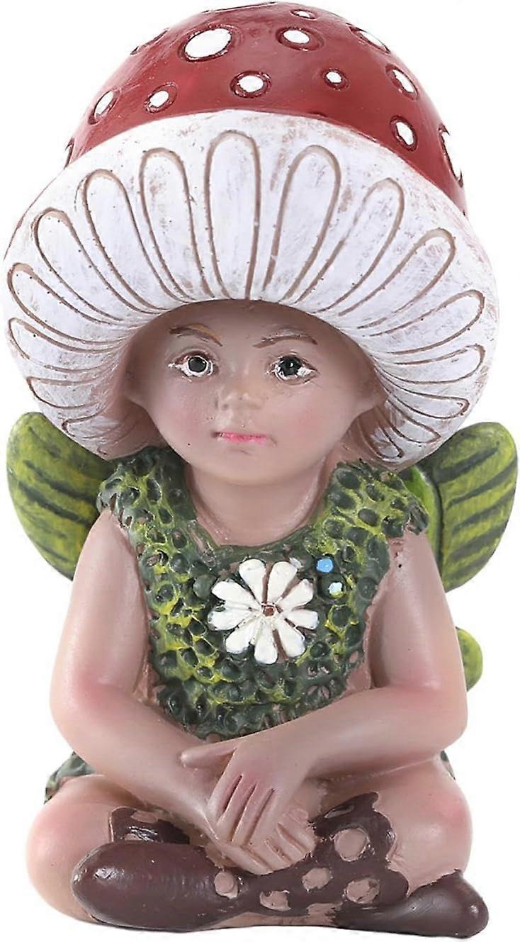 The Sleeping Mushroom Fairy Ornaments Fairies Figurines Accessories Adorable Hand Painted Winged Fairies Mushroom Elf Sculpture Ornament