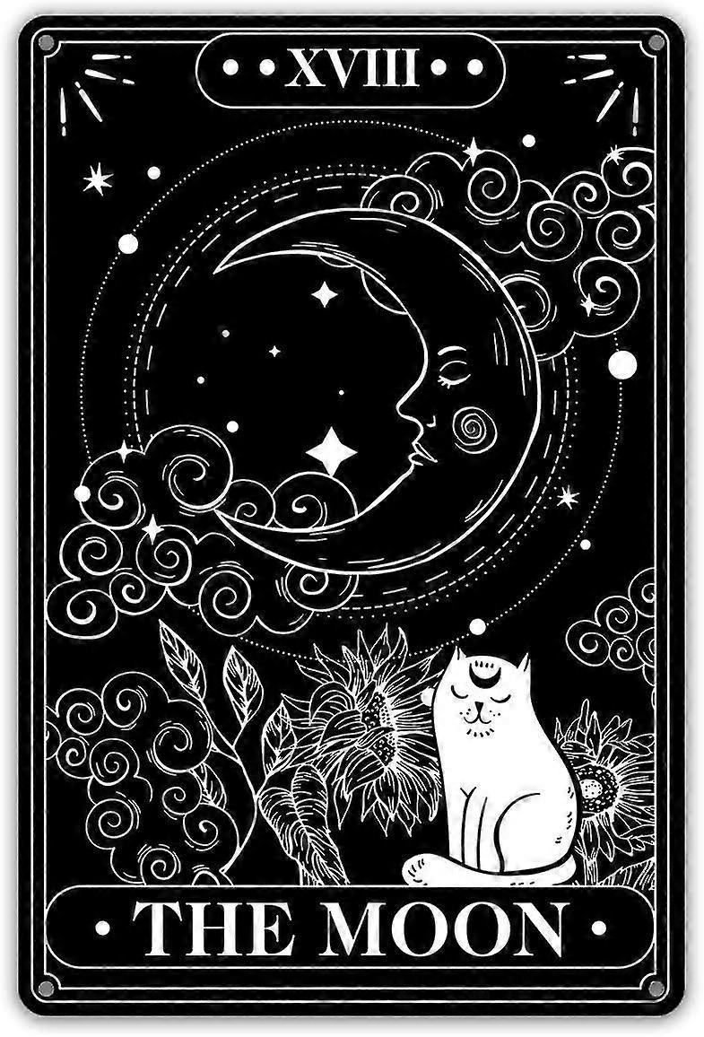 Cartas de Tarô Engraçadas A Lua Sinal de Lata de Metal Parede Dcor Tarô Sinal de Lata 8x12 Polegadas OU 12x16 Polegadas Modo 5212
