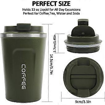 28oz Stainless Steel Vacuum Insulated Travel Cup - Double Wall Thermal Mug With Carry Strap (Green)
