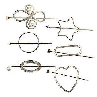 6pcs Hair Stick Chic Delicate Prime Hoofdsteunen Haar Knokken Houder Haar Clips Voor Dames Meisjes Vrouw