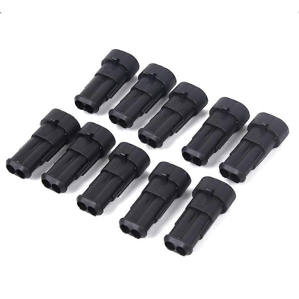 10 Sets 2-Pin Way 12V Electrical Wire Connectors Plug Cable Waterproof Car ATV