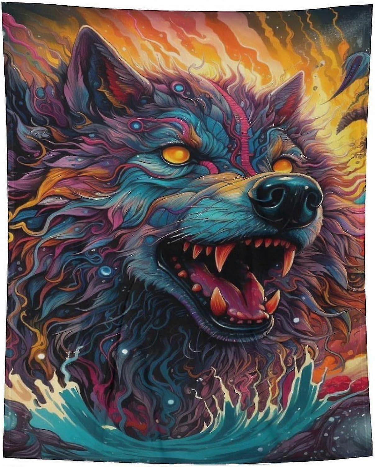 Wolf Throw Filtar Mjuk Varm Bekväma Plädar för Soffa Flanell Fluffig Filt Säng Pläd för Sovrum Soffa Q / Q653ids12477