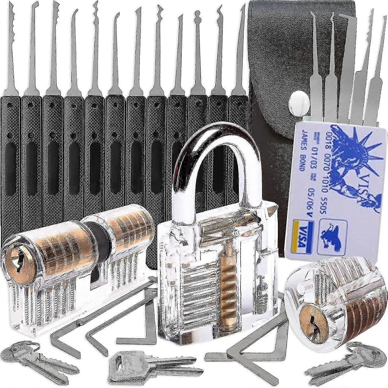 Lock Pick Set, 26-piece Transparent Lock Picking Tools Hk