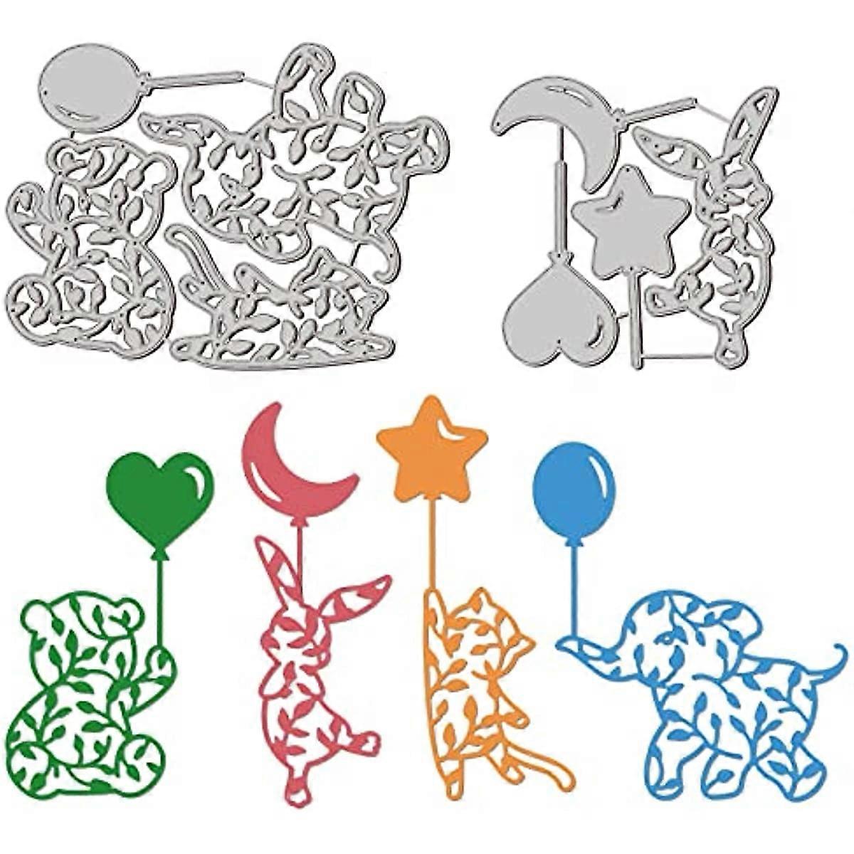 2Pcs Animals Frame Cutting Die Metal Leaves Frame Border Die Cuts Embossing Stencils Template