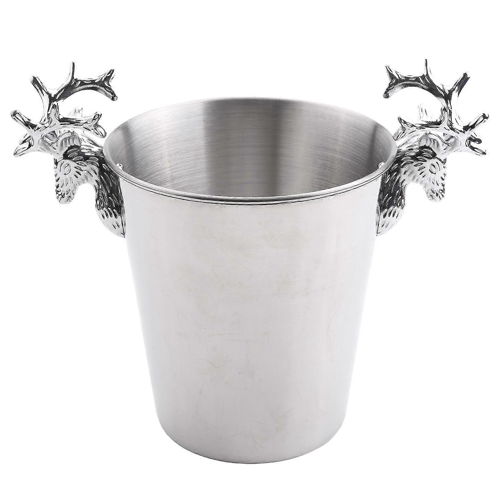 Stainless Steel Ice Buckets,deer Head Handle,insulated Ice Bucket,wine Buckets Champagne Bucket For