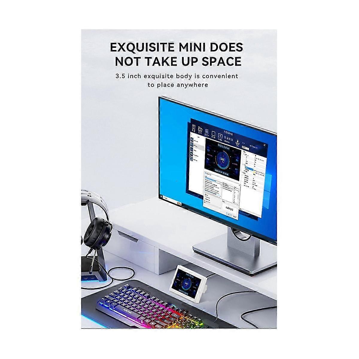 Dual-use Computer Sub-screen Portable 3.5 Inch Lcd Computer Monitoring Usb Sub-screen Desktop Computer Screen,white