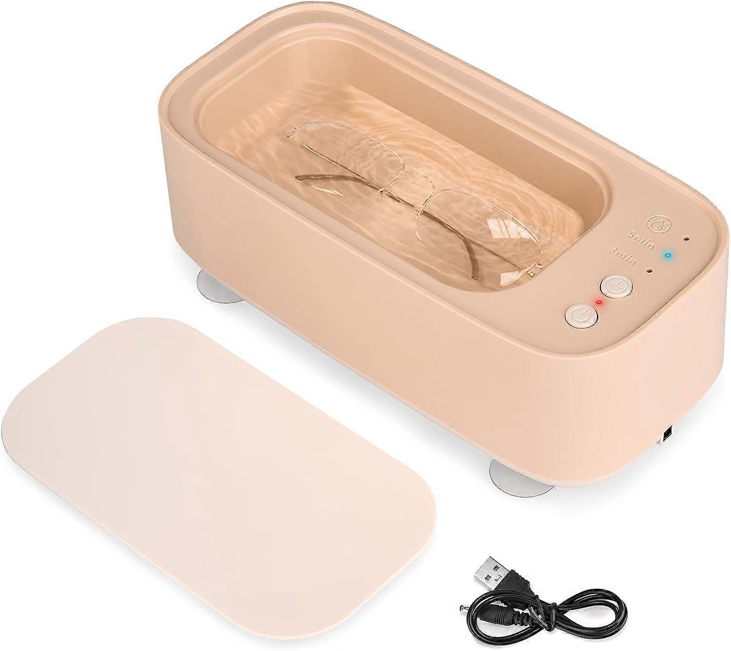 Mini Ultrasonic Cleaner 300ML, 45KHz Professional Ultrasonic Cleaner with 3 Cleaning Modes, Touch Function (Pink)