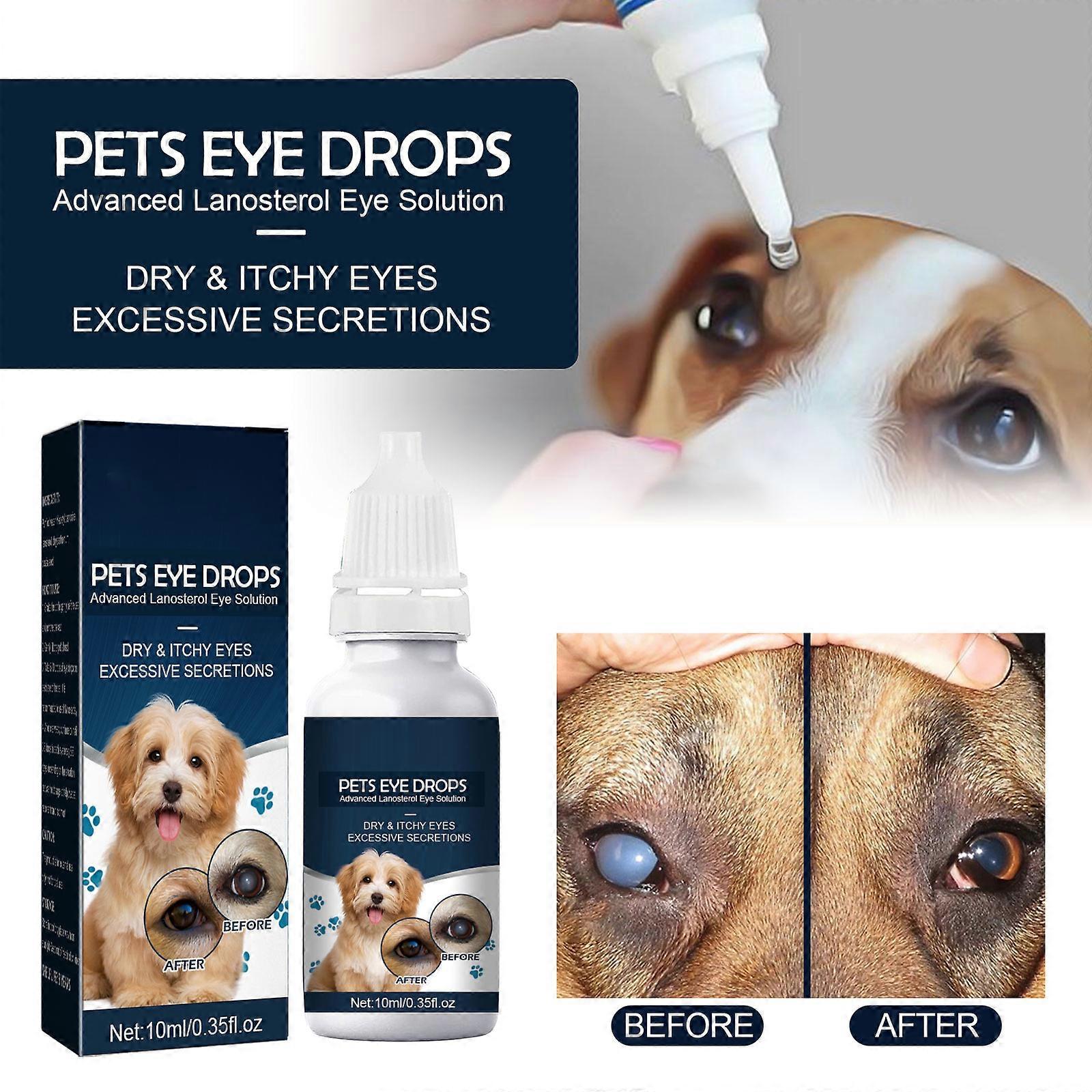 Cataract Drops For Pets, Therapeutic Eye Lubricating Drop For Dog Cats, Improve Vision Clarity, Health & Dryness 10mL