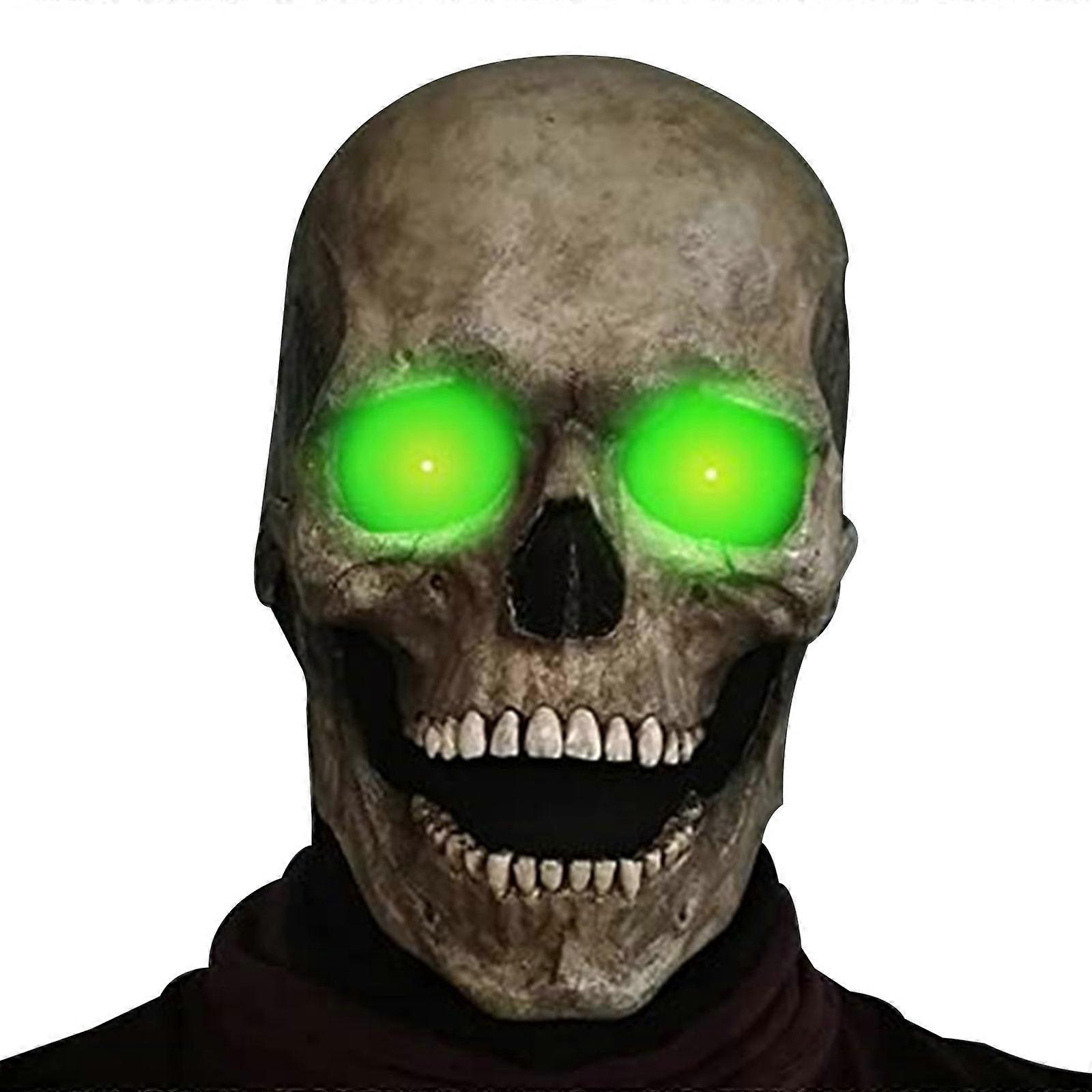 Full Head Skull Mask - Creepy Realistic Head Skull Latex Mask with Movable Jaw,100% New