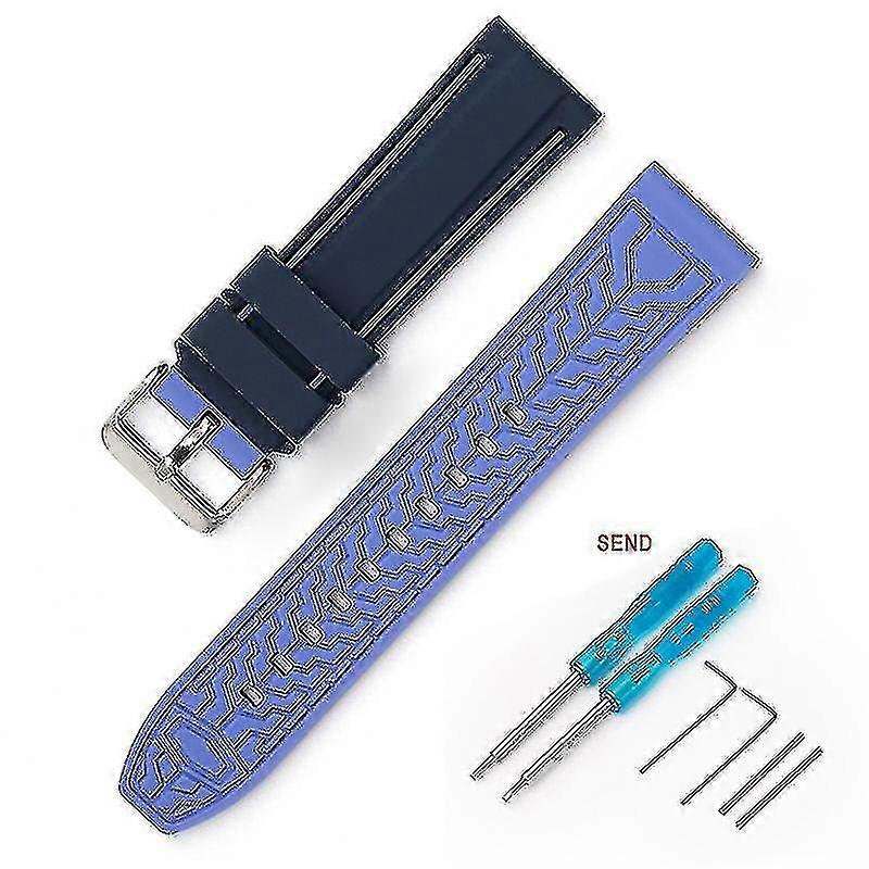 22mm For Blancpain Swatch Fifty Fathoms Two-color Silicone Strap Included Tool Hggs