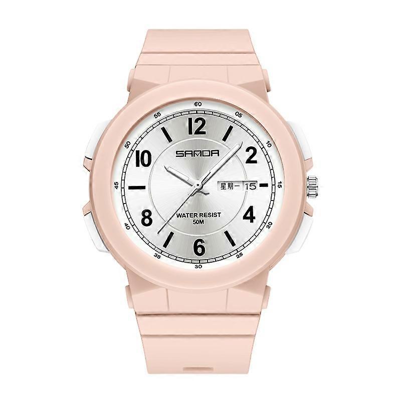 SANDA 6097 Dual Calendar ectronic Watch Pink