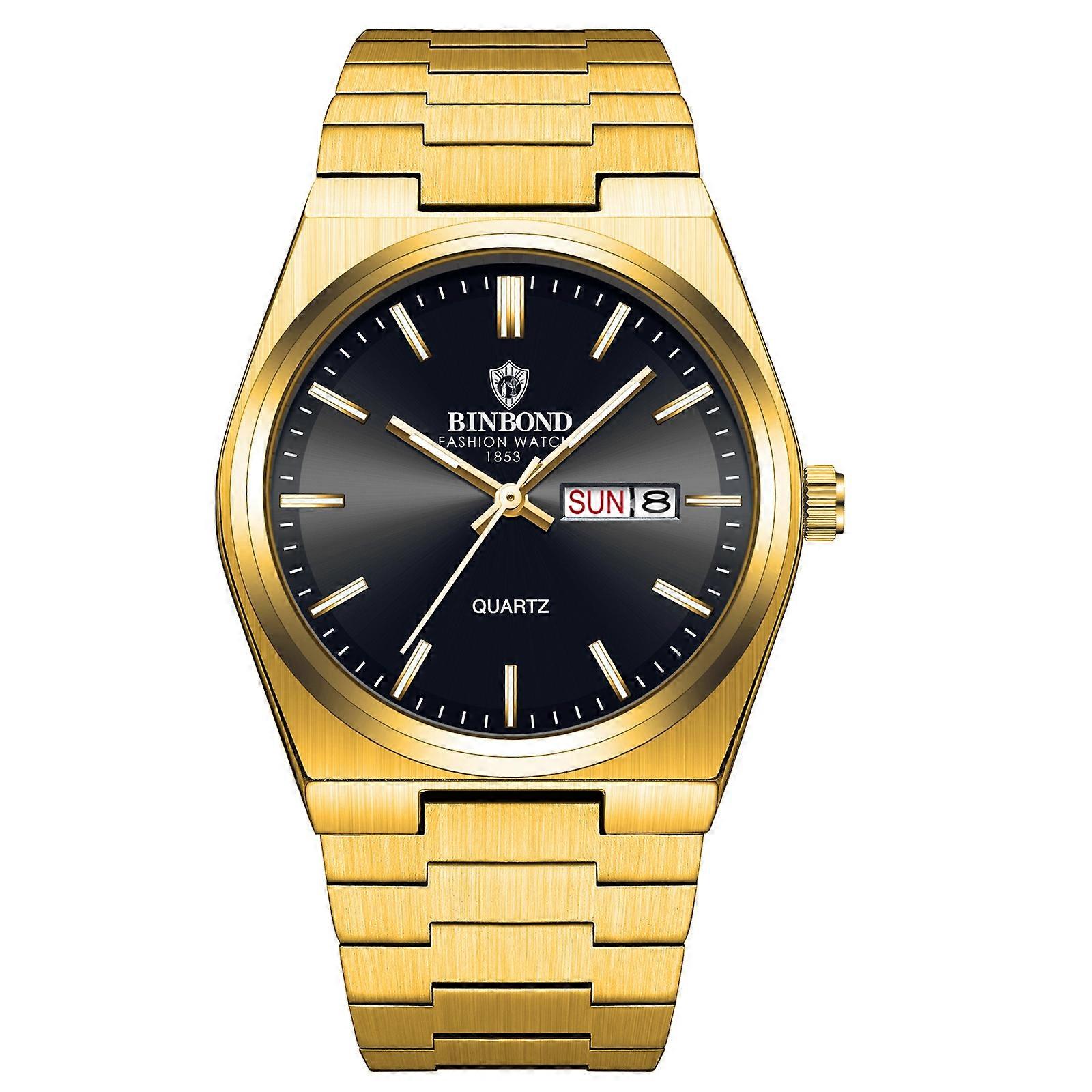 BINBOND B102 Quartz Watch Full-gold-Black
