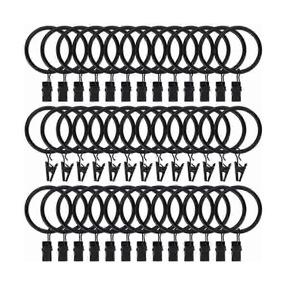 40 stk rustfri draperimat rustfrit stål gardinringe med klip, draperiringe (1.5 tommer