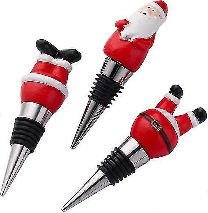 3pcs Christmas Wine Corks Wine Bottle Topper Holiday Wine Bottle Stoppers Wine Toppers Stopper Party Wine Stopper Christmas Wine Stoppers Xmas Wine St