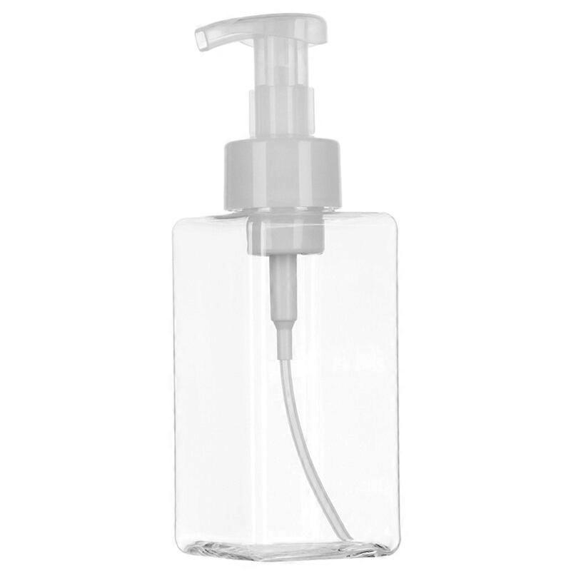 650ml Square Clear Foaming Bottle Liquid Soap Whipped Mousse Points Bottling Shampoo Lotion Shower Gel Foam Pump Bottles Ending